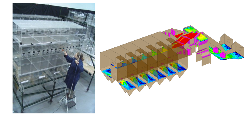 CFD and physical model of baghouse at Airflow Sciences