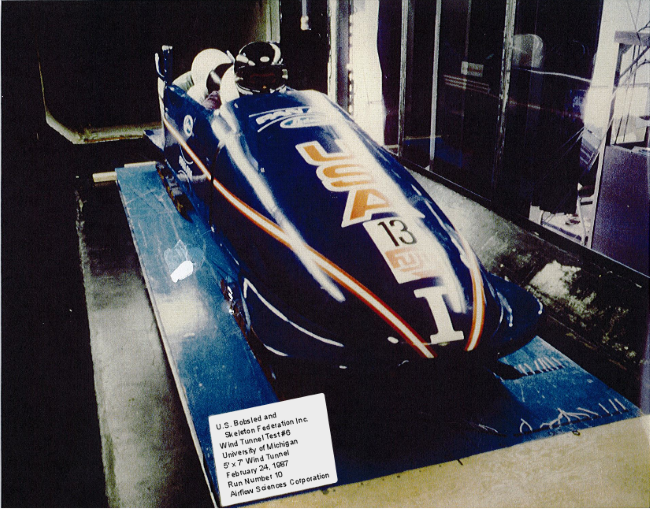 team usa bobsled in university of michigan wind tunnel
